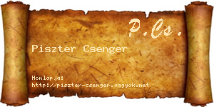 Piszter Csenger névjegykártya